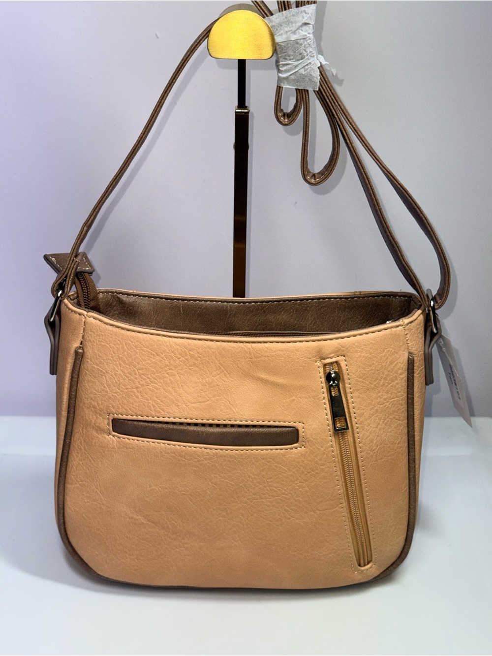 Embroidered Horse Cream Crossbody Bag with Decorative Studs - Picture 4 of 5